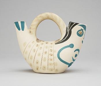 A Pablo Picasso 'Figure de proue' faience pitcher, Madoura, Vallauris, France 1952.