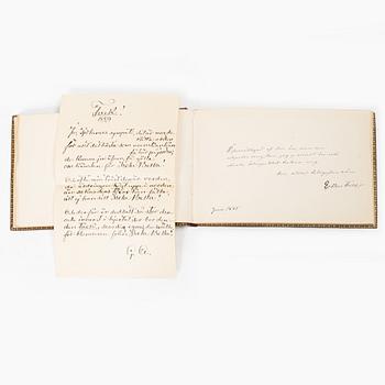 Album with among other things 16 pieces of watercolours and drawings by Swedish artists.