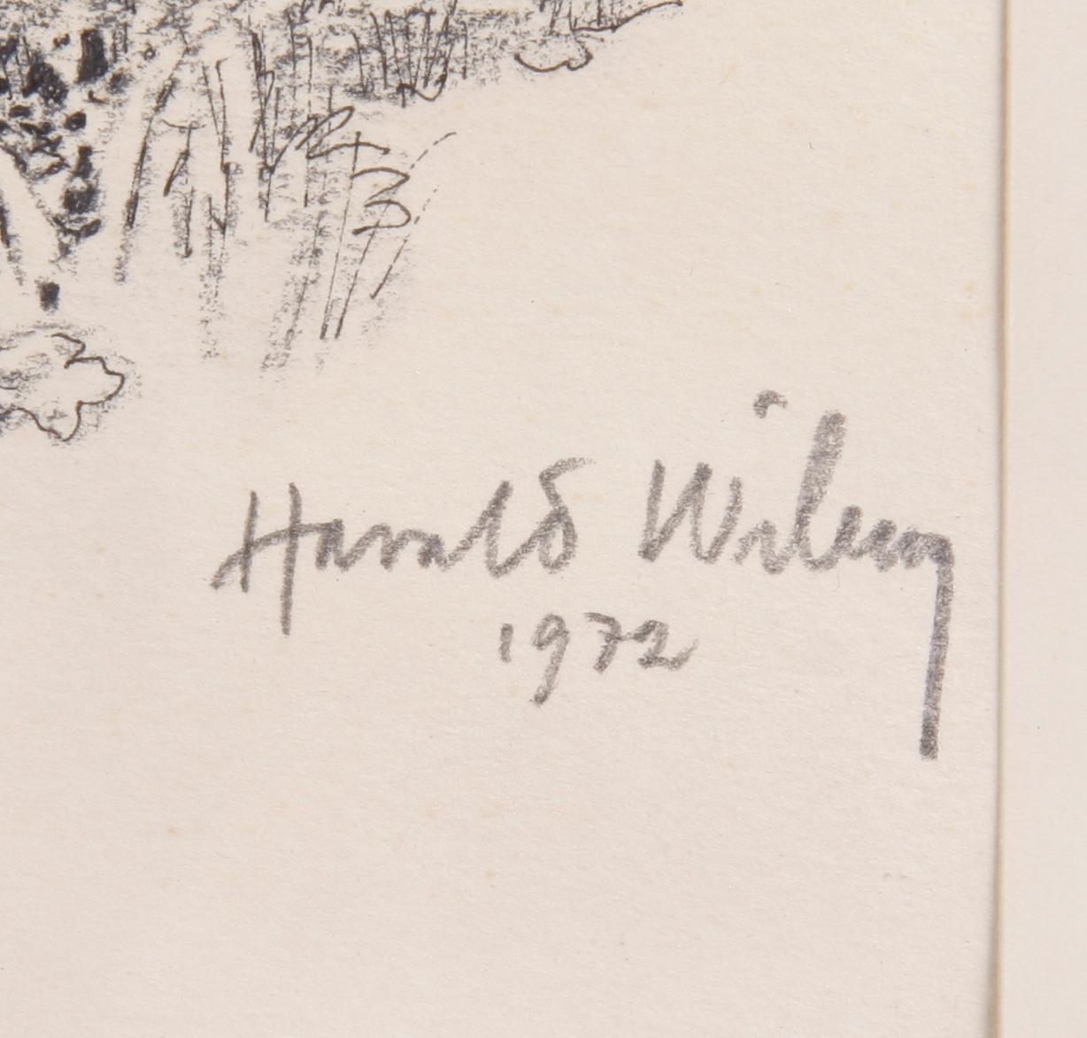 WIBERG, HARALD. Tusch och blyerts. Sign o dat 1972.