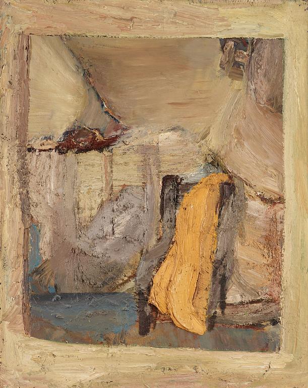 Evert Lundquist, "Stol med gult skynke" (Chair with yellow cloth).