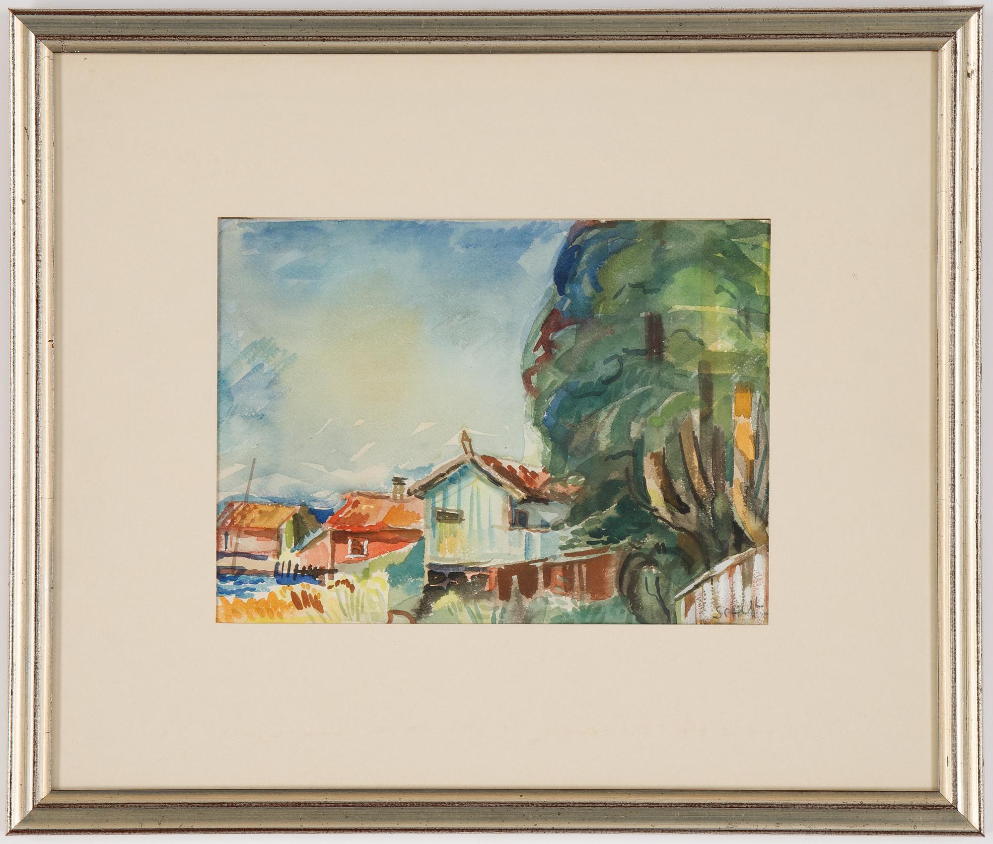 Jules Schyl, blandteknik, signed.