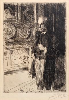 Anders Zorn, a signed etching from 1893.