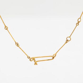 Björn Weckström, a 14K gold necklace with a pendant/ medallion, Lapponia 1976.