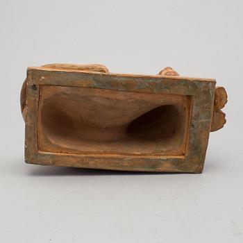 ALADÅBFORM samt FIGURIN, keramik, möjligen Höganäs, 1800-tal.