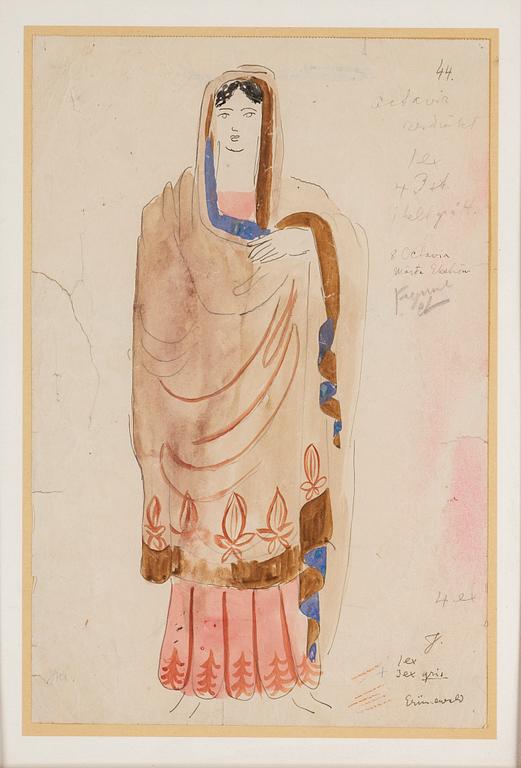 ISAAC GRÜNEWALD, water colour and oencil on paper, signed Grünewald.