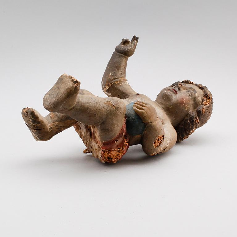 SKULPTUR, snidat trä, 1600-/1700.