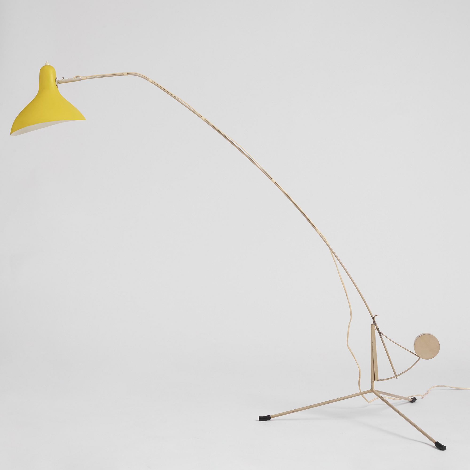 Bernard Schottlander, golvlampa 'Mantis', utförd på licens av Bergboms, Malmö 1950-tal.