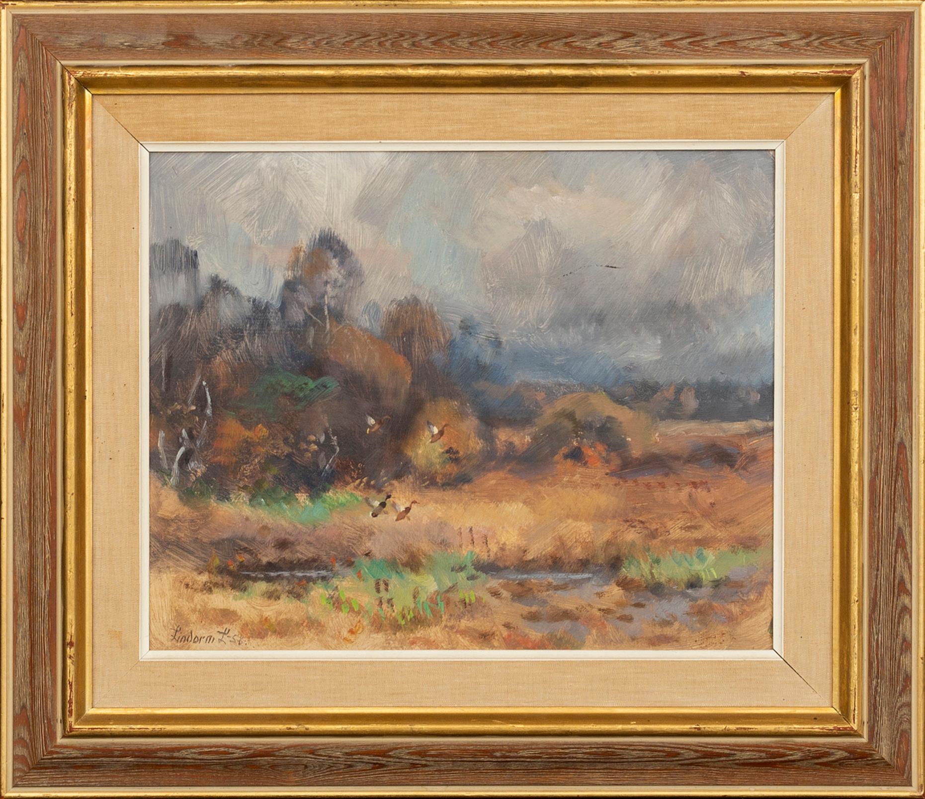 Lindorm Liljefors, oil on canvas. Signed and dated 1958.