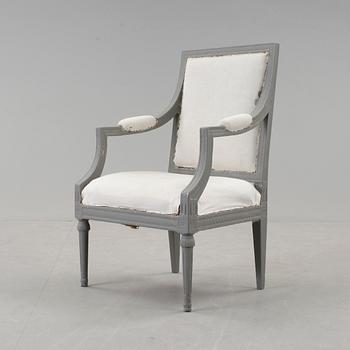 KARMSTOL, gustaviansk, Erik Holm, (mästare i Stockholm 1774-1814) signerad E.H.