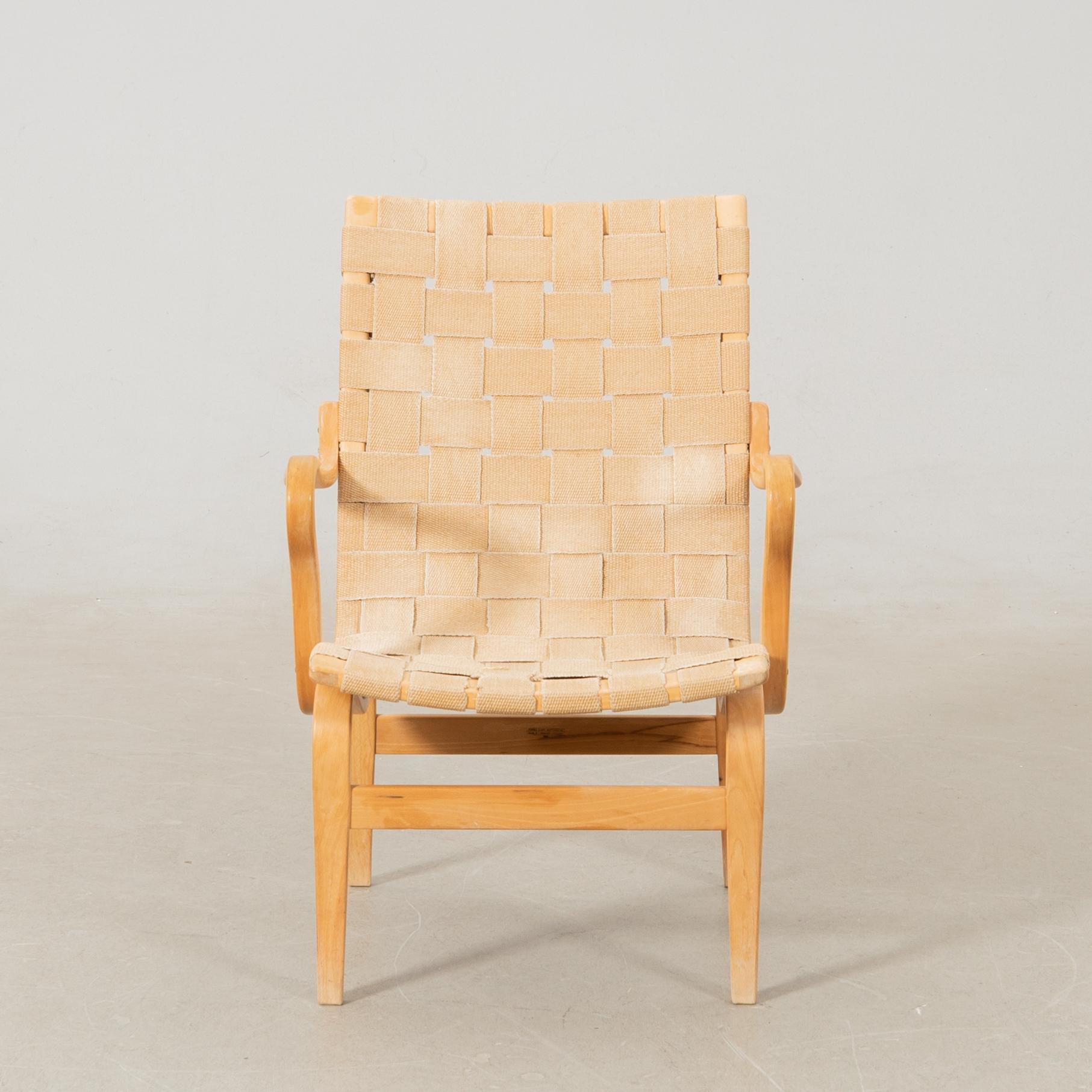 Bruno Mathsson, fåtölj "Eva", Firma Karl Mathsson Värnamo 1969.