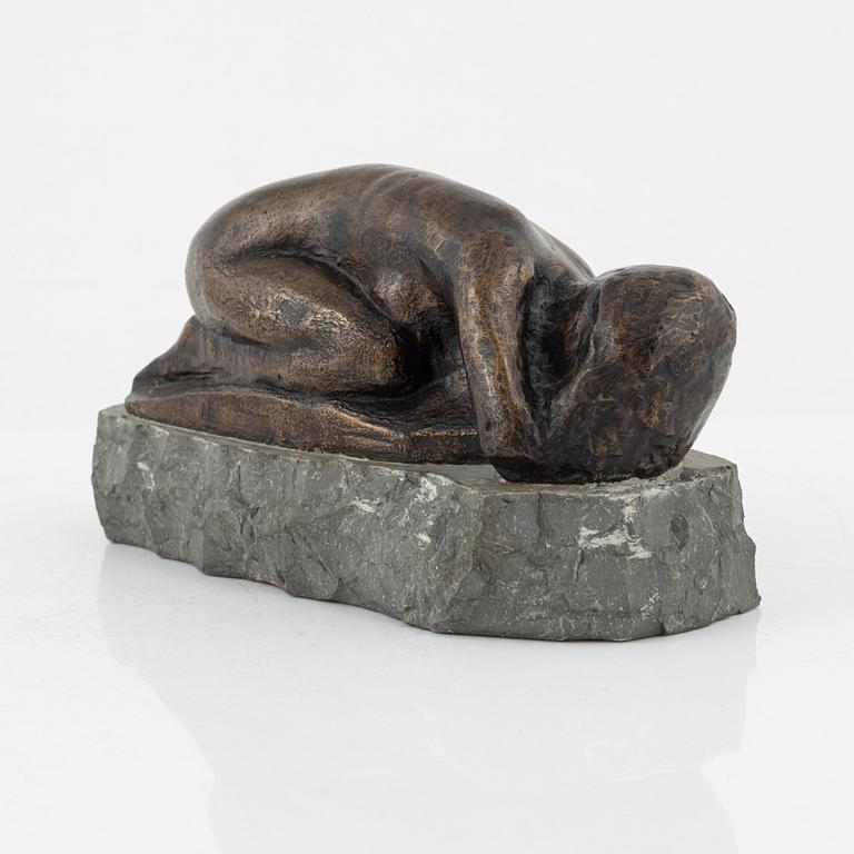 Axel Olsson, skulptur, signerad. Brons, total höjd 12 cm.