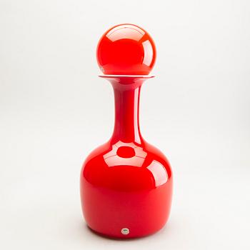 Otto Brauer, a glass decanter "Kastrup / Holmegaard", 1970s.