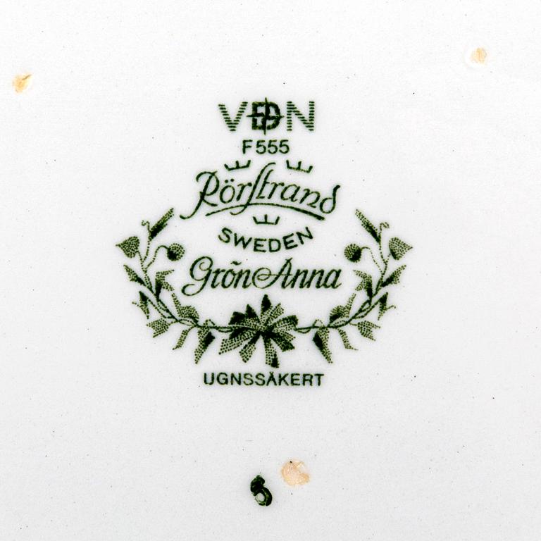 Servis "Grön Anna" 96 dlr porslin, Rörstrand, 1900-talets senare del.