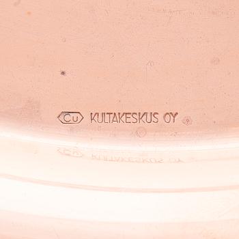 A late 20th Century Tapio Wirkkala four part copper and hardwood coffee set, Kultakeskus Finland.