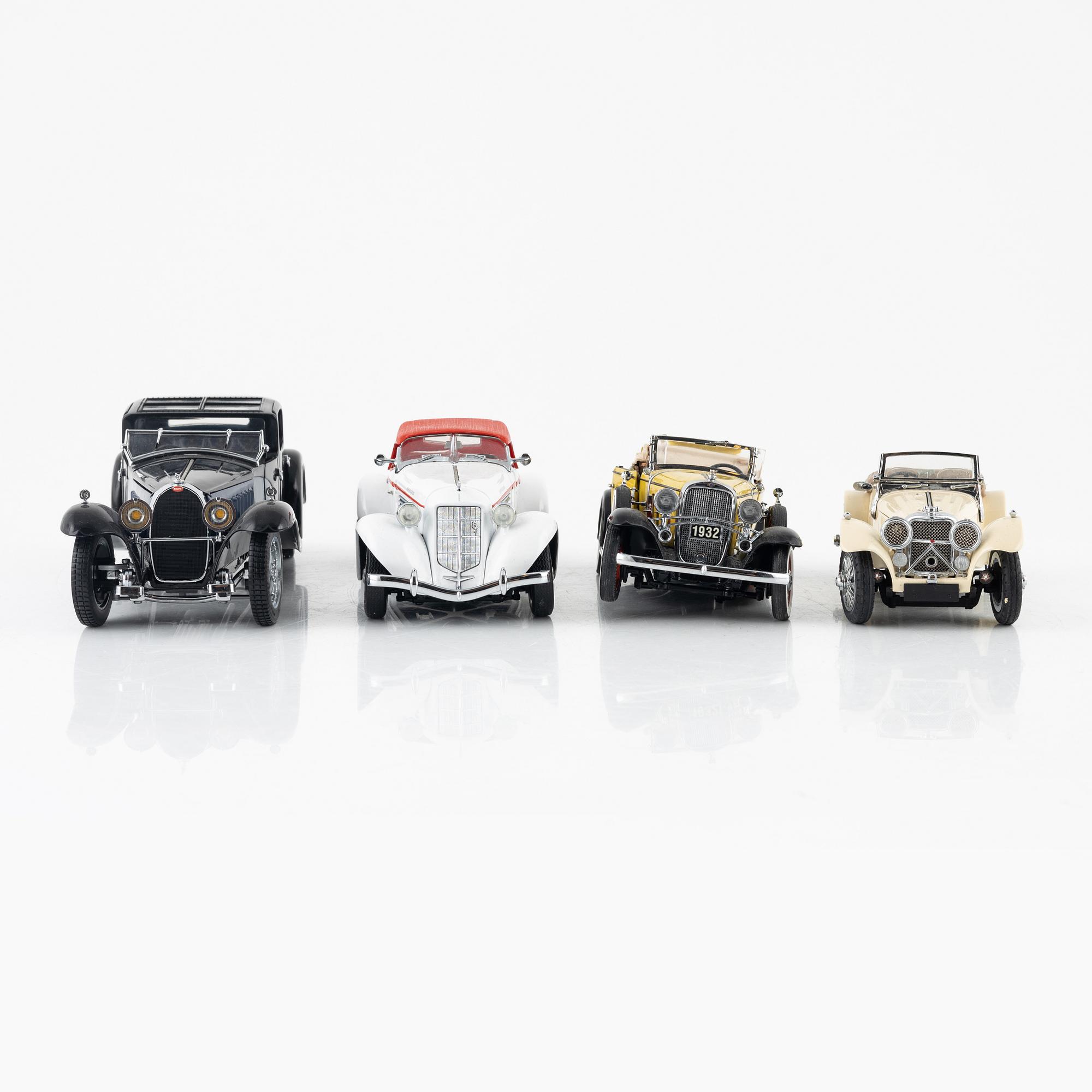 Eight die cast model cars, Franklin Mint.