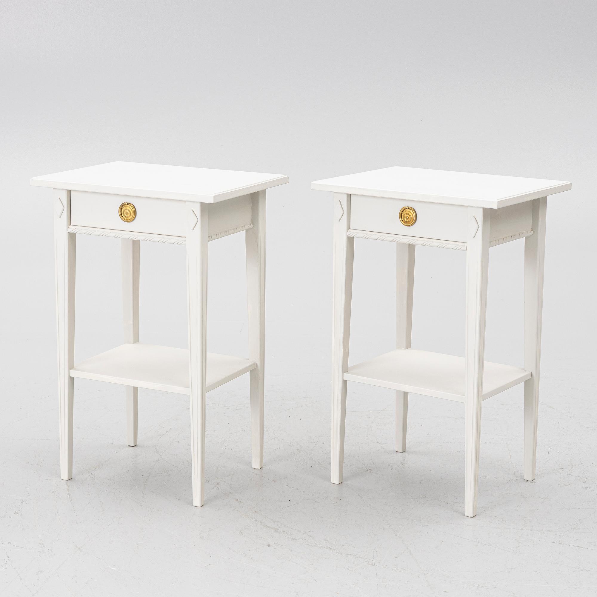 Bedside tables, a pair, Gustavian style, contemporary manufacture.