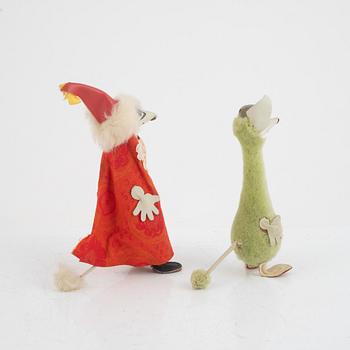 Moomin figures, 2 pcs, Atelier Fauni, Finland, 1950s/60s.