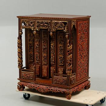 A small altar cabinet, China, circa 1900.