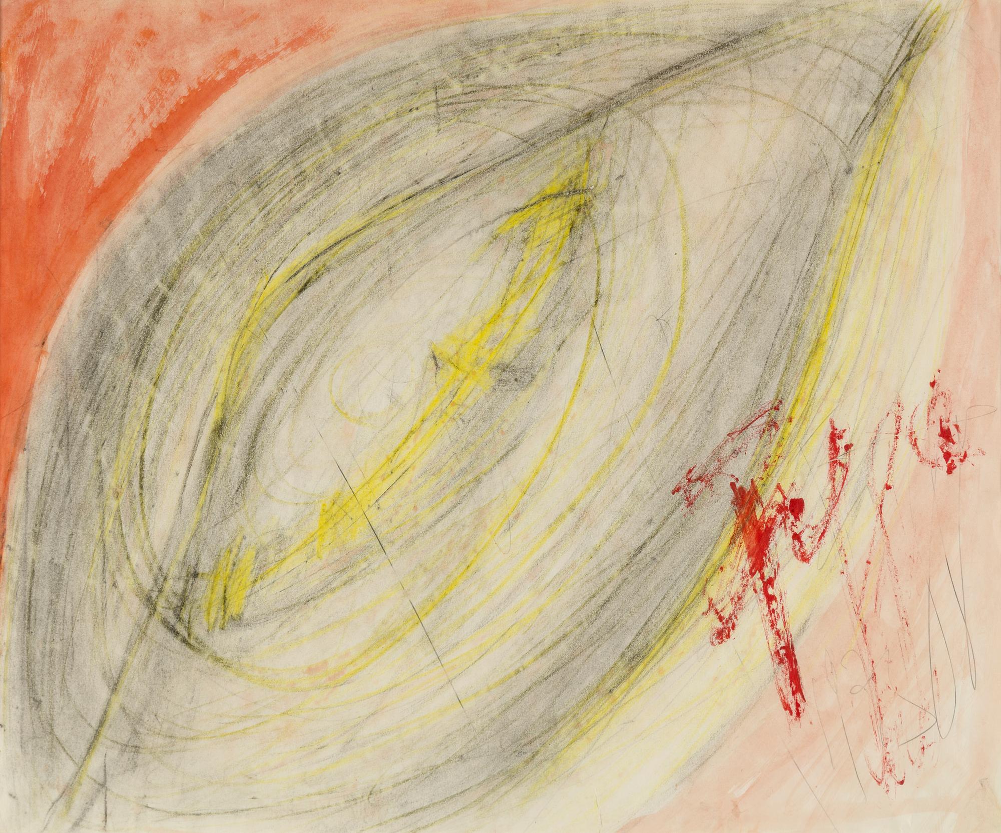 EDDIE FIGGE, mixed media on paper, signed and dated 1972.