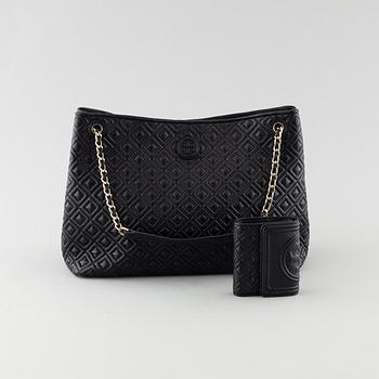 TORY BURCH, "Flemming" väska och plånbok.