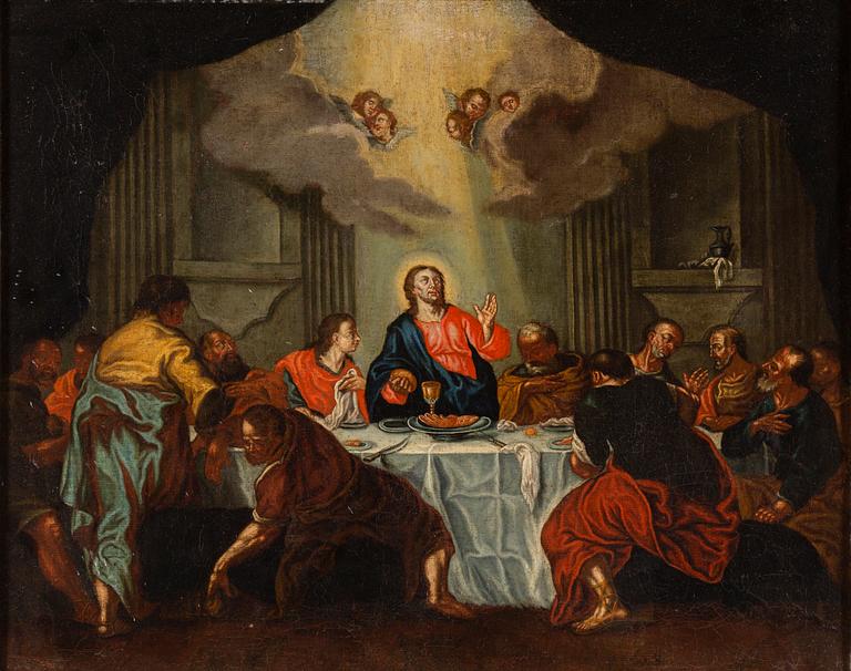 JACOPO ROBUSTI TINTORETTO,  hans efterföljd. Osign. Olja uppfodrad duk 49,5 x 61 cm.