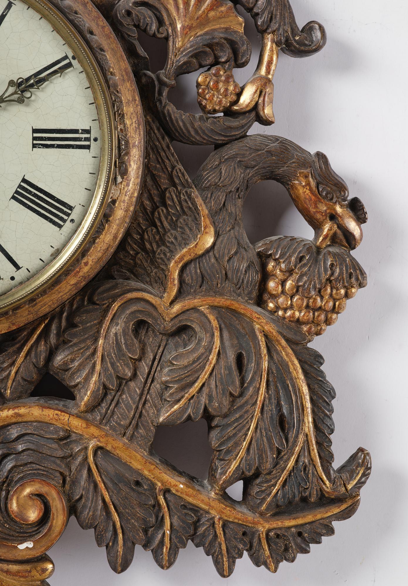 Adolph Bjurman, wall clock, late Gustavian, Norrköping (active 1783-1812).