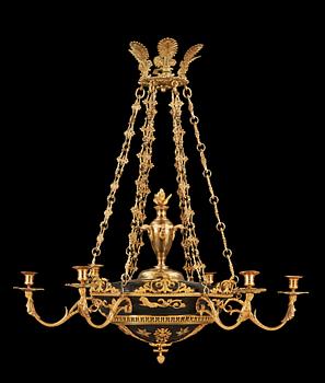 1604. An Empire 19th century six-light hanging-lamp.