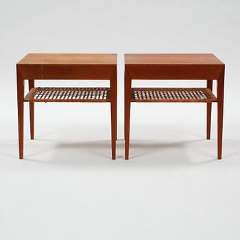 SÄNGBORD, ett par, Severin Hansen, Haslev Møbelfabrik, Danmark, 1900-talets tredje kvartal.