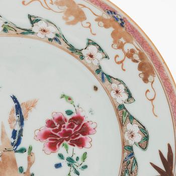 Nine Chinese porcelain dishes, Qing dynasty,  18th century and early 19th century.