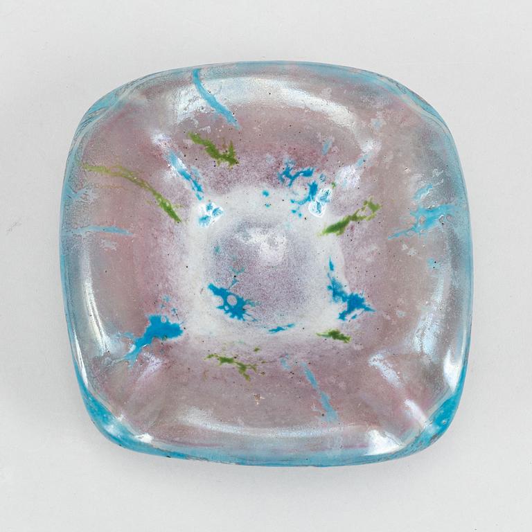 A Daum glass dish, Nancy, France.