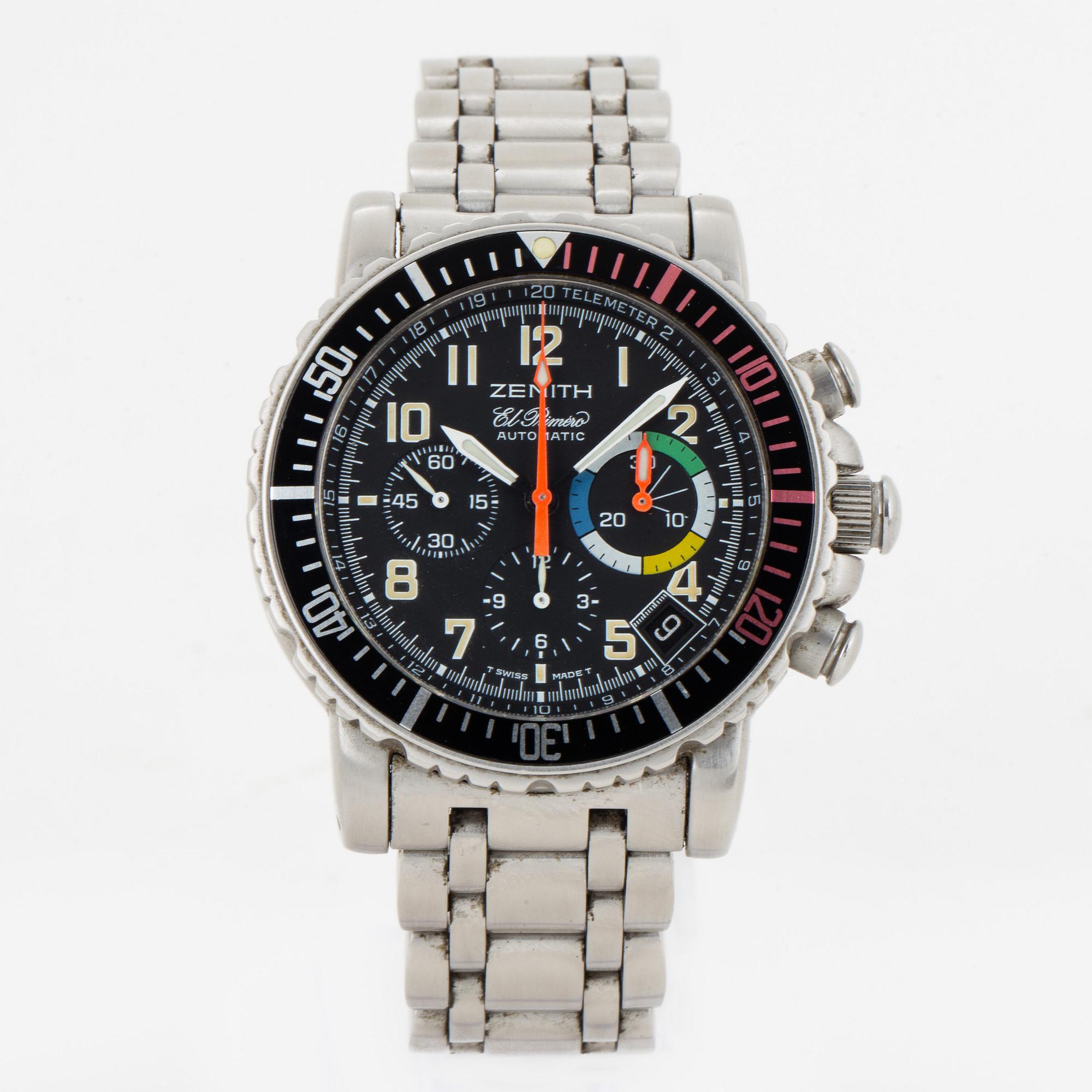 ZENITH, El Primero, Rainbow, Flyback, chronograph, wristwatch, 40 mm.