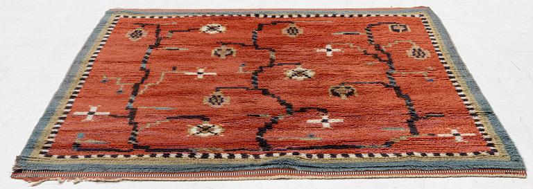 Märta Gahn, rug, knotted pile (rya), c 159 x 150 cm, signed MG.