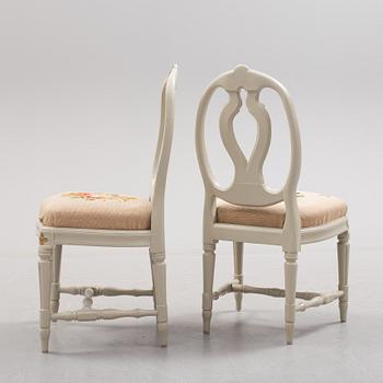 STOLAR, ett par, gustavianska, signerade EHOLM, Erik Holm (mästare i Stockholm 1779-1814).