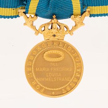 Medalj guld Gustav V "För medborgerlig förtjänst" 1946.
