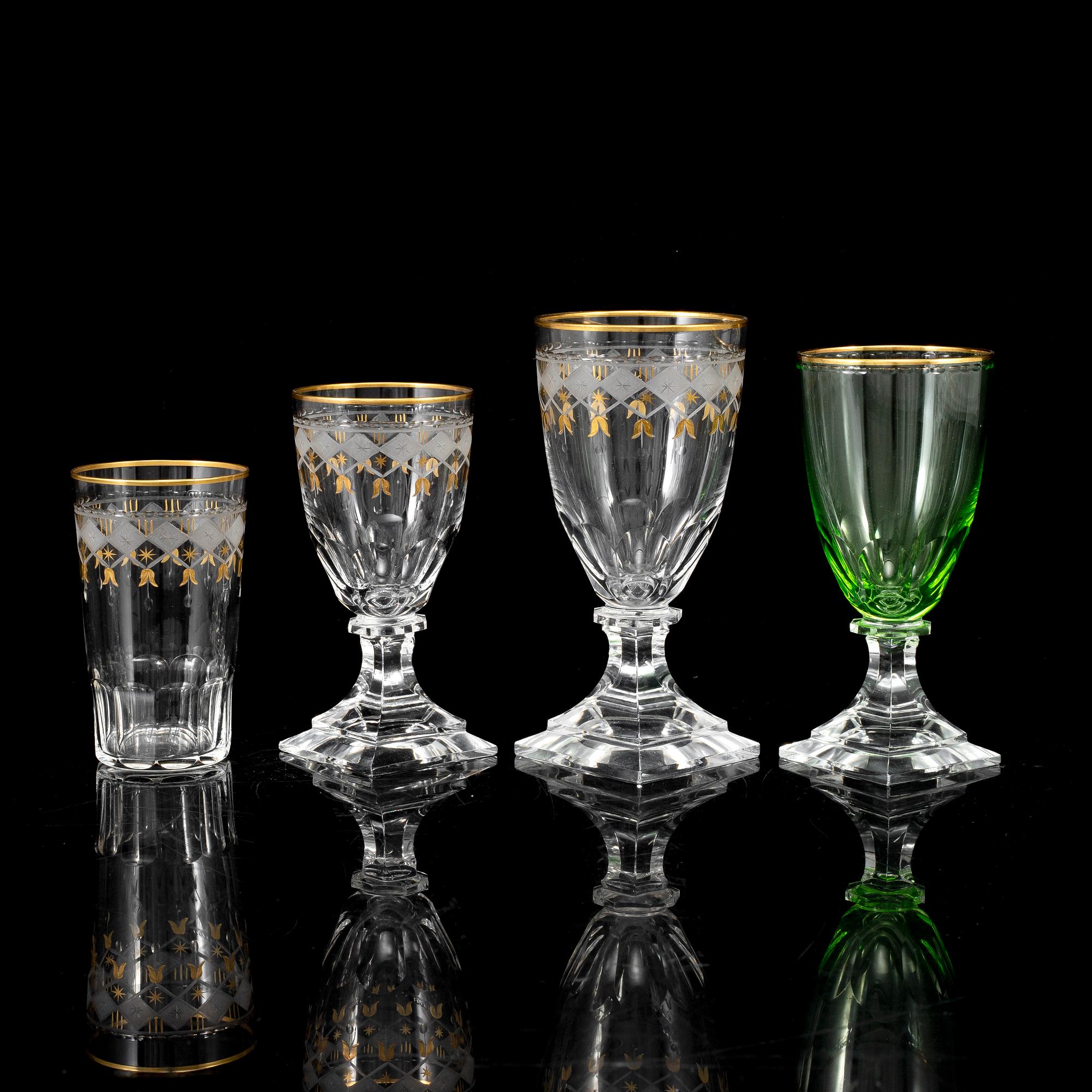 A part glass service, partly "Kosta Junior", 20th Century.