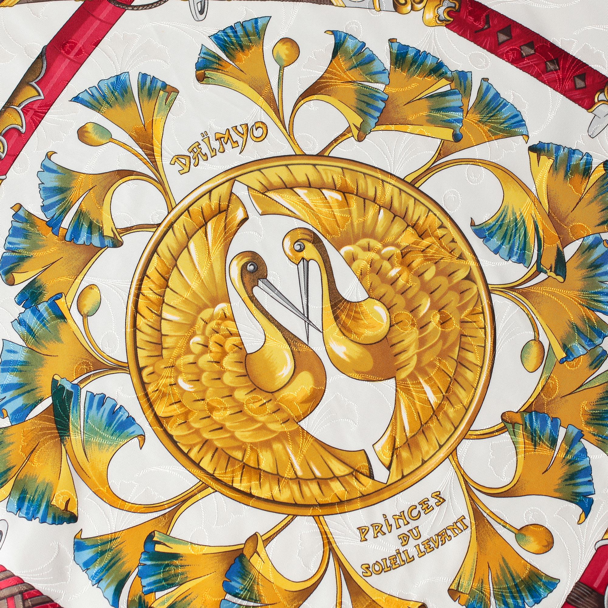 SCARF, Hermès, siden,"Daimyo Princes du soleil levant".