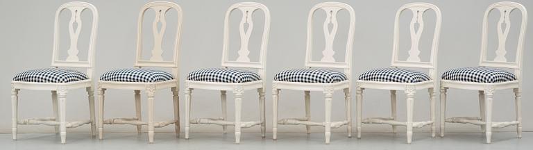 STOLAR, 6 st, Gustaviansk stil, ur IKEAs 1700-tals serie, sent 1900-tal.