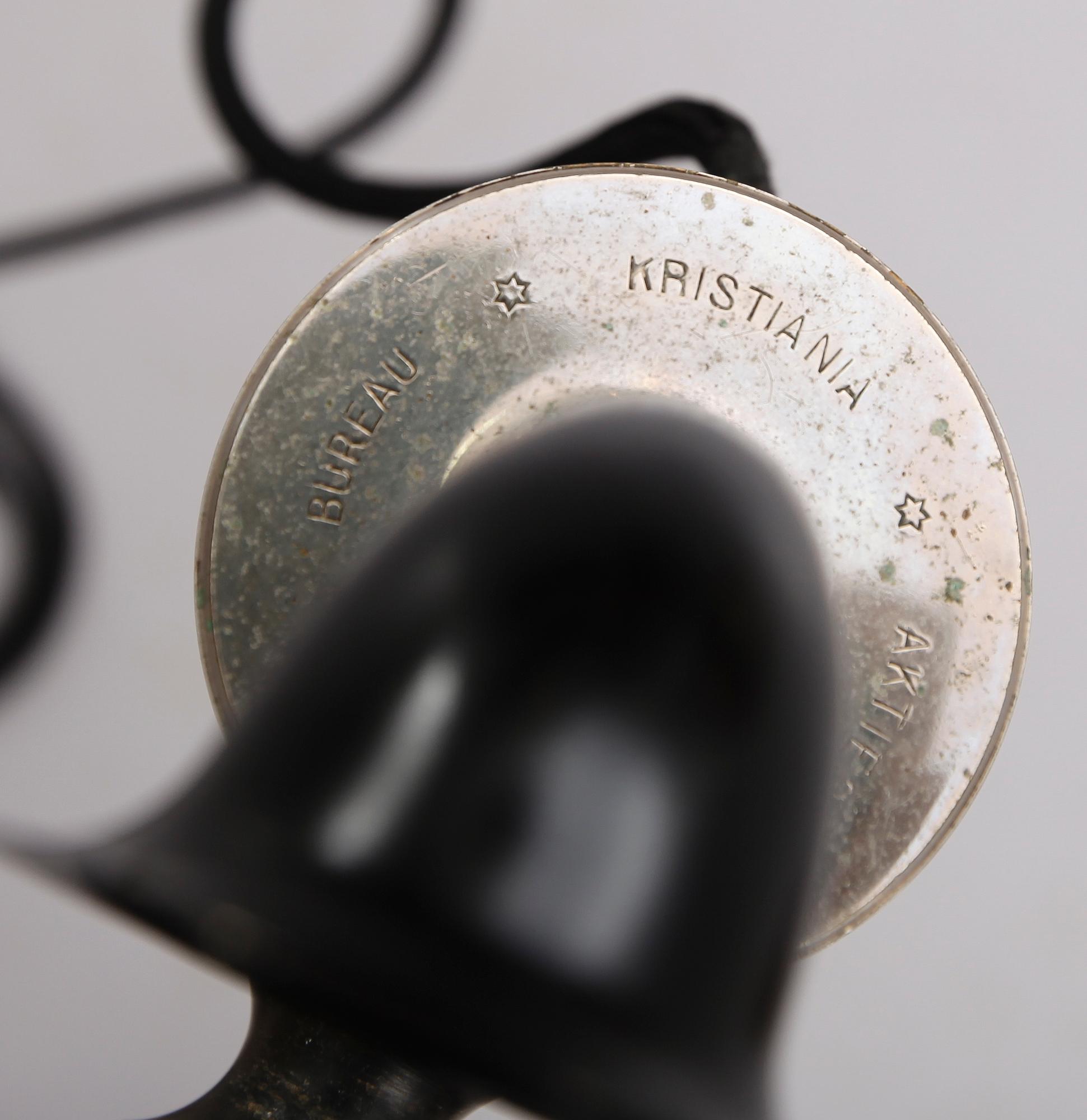 VÄGGTELEFON, AB Elektrisk Bureau, Kristiania, tidigt 1900-tal.