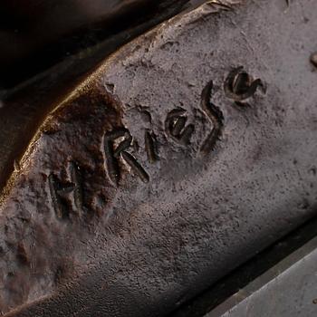 SKULPTUR, brons, signerad H. Riese, 1900-talets första hälft.