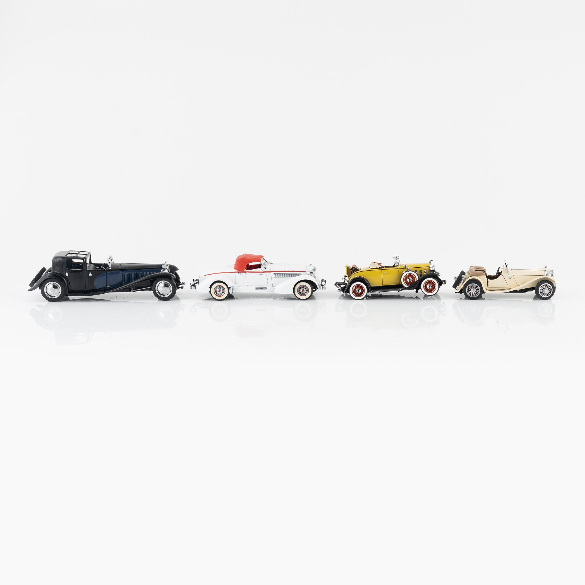 Eight die cast model cars, Franklin Mint.