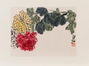 Qi Baishi, after, kokoelma puupiirroksia, Rong Baozhai, päivätty 1953.