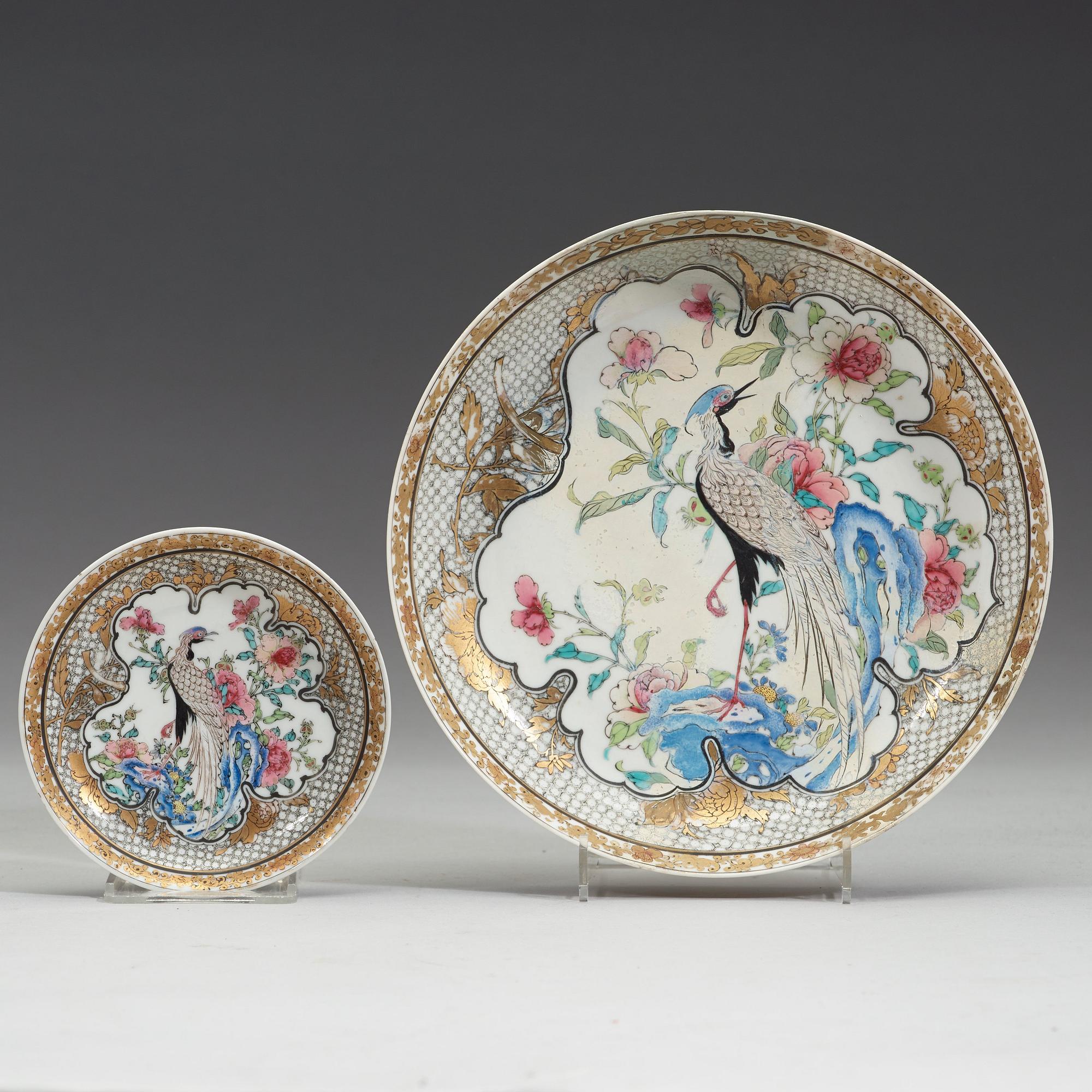 A Chinese export porcelain part tea service, Qing dynasty, Yongzheng (1723-1735).