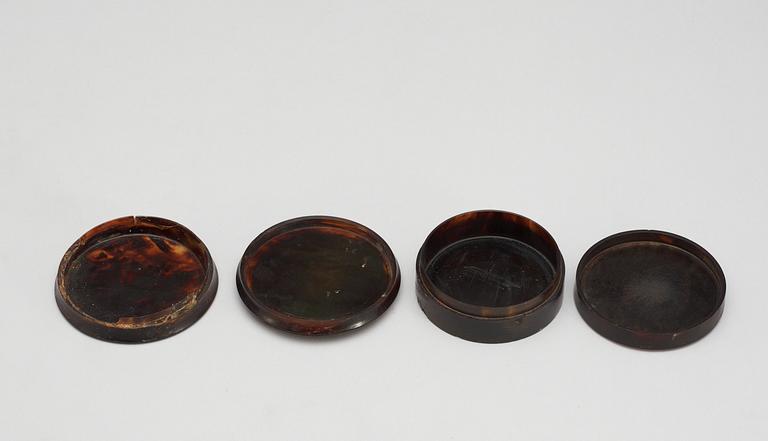 Two early 19th century turtle boxes.