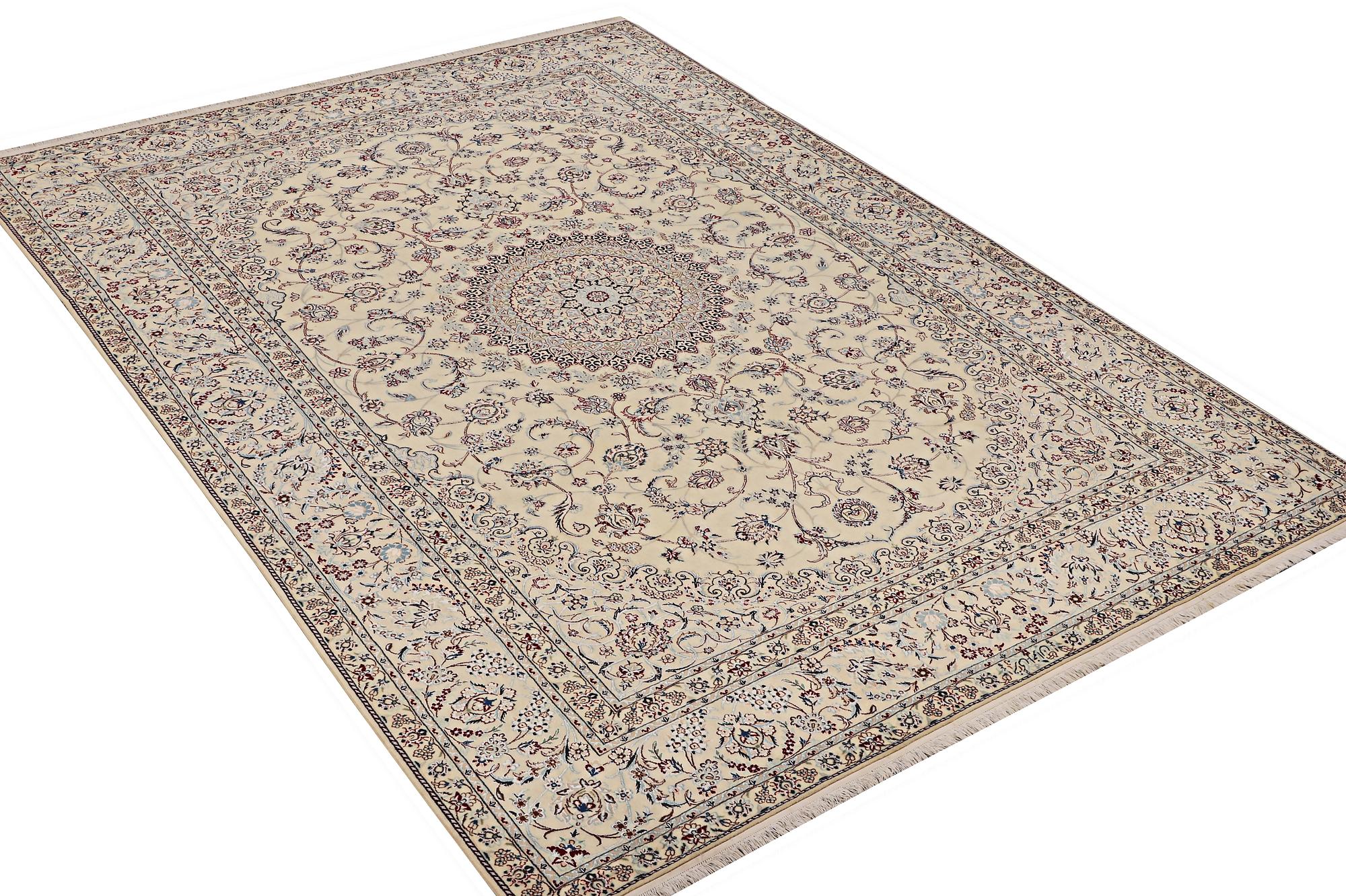 A Nain carpet, part silk, 6 laa, c. 295 x 205 cm.