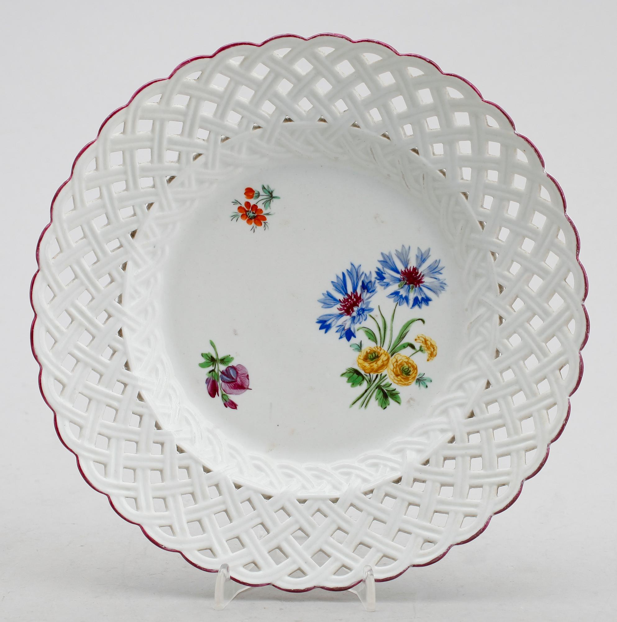 TALLRIK, porslin, Meissen, möjligen Marcolini 1774-1814.