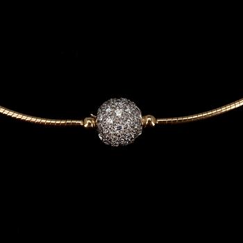 HALSSMYCKE, guld 18K, Tiffany & Co, 50 briljantslipade diamanter 0,87 ct. Intyg. Vikt 11,6 g.