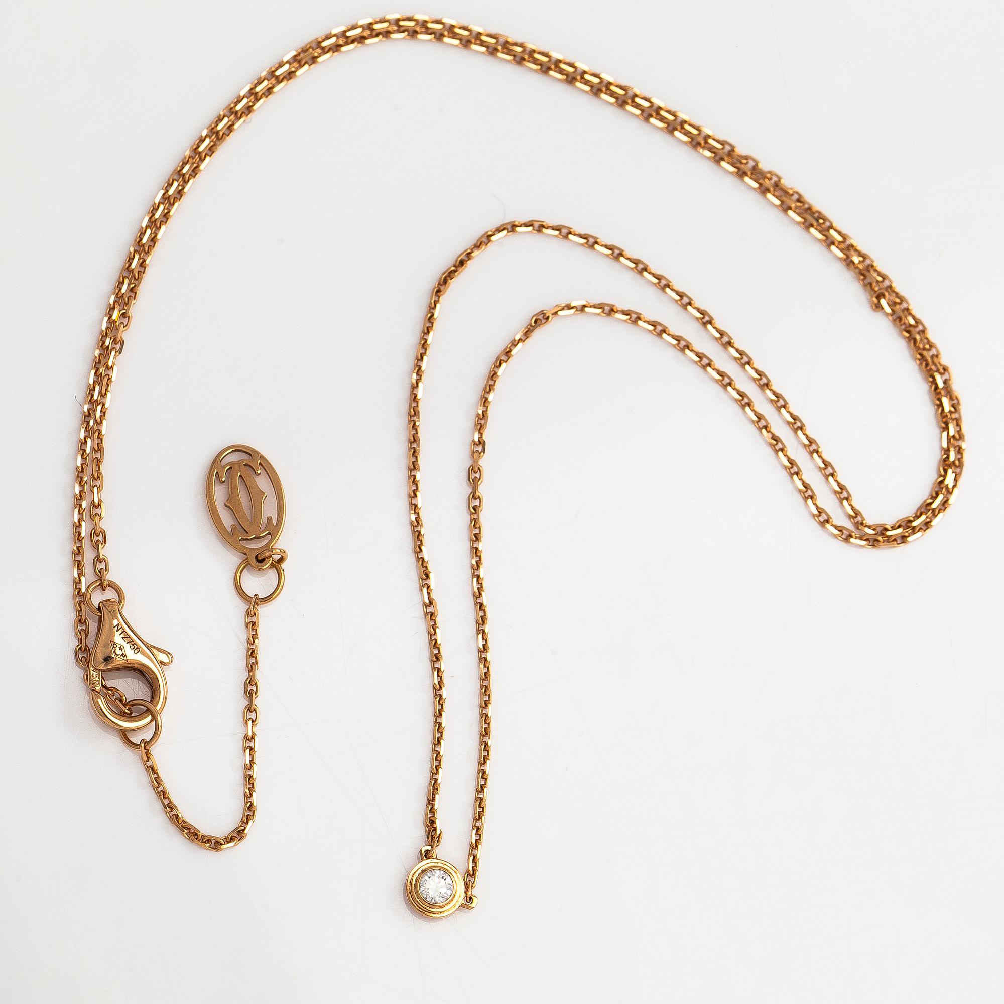 Cartier, kaulakoru, "d'Amour", 18K kultaa, briljanttihiottu timantti n. 0.04 ct.