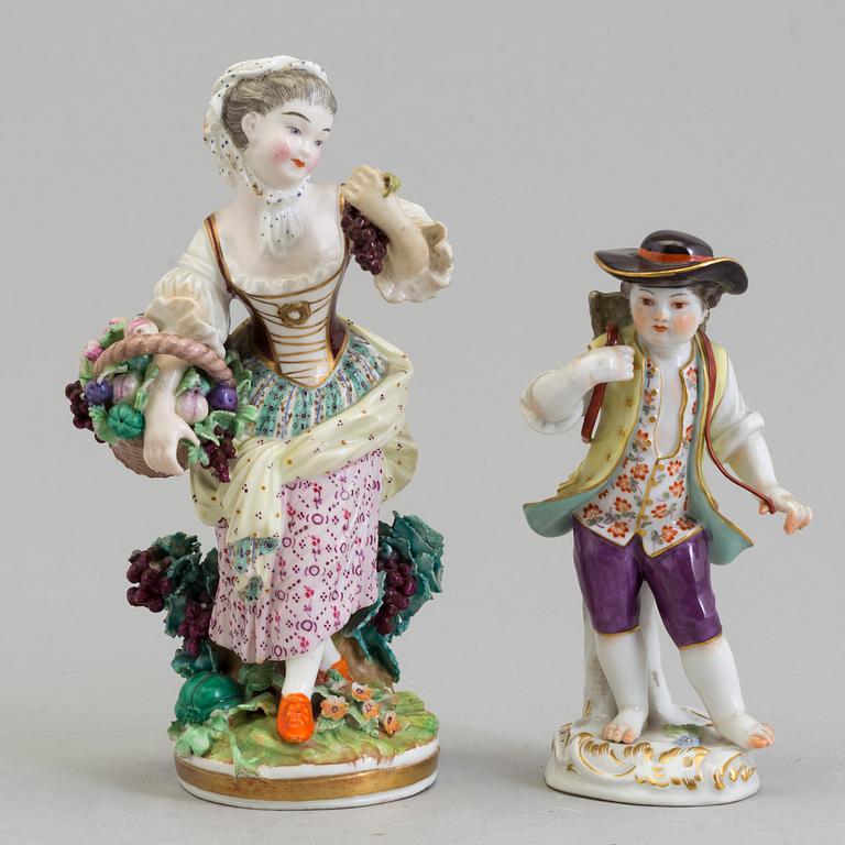 Two Meissen porcelain figurines, early 20th century.