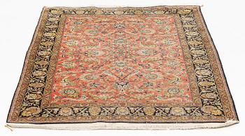 A rug, silk Quum, ca 160 x 106 cm.