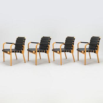 ALVAR AALTO, four late-20th-century '45' armchairs for Artek.